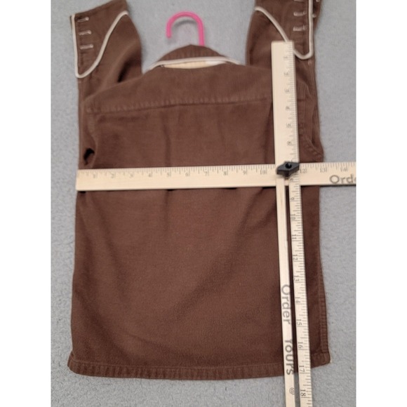 Vintage Davy Crockett Shirt Boys 4 Brown Fringe Lace Up Pioneer Costume 50s 60s - Picture 7 of 12